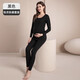 婧麒孕婦保暖內(nèi)衣上衣秋衣秋褲套裝月子服加絨秋冬產(chǎn)后哺乳睡衣女 黑色套裝 L