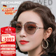 BECHUMO德國品牌墨鏡女時(shí)尚旅游夏大臉顯瘦金屬偏光眼鏡太陽(yáng)鏡女墨鏡女潮 茶金框漸進(jìn)茶片