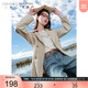 三彩大碼女裝2025春季新款翻領(lǐng)風(fēng)衣中長(cháng)款外套插肩袖通勤收腰胖MM