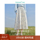 茵曼（INMAN）亞麻歐若風薄款植物碎花半身裙女裝2025年夏季新品a字中長傘裙子 白底藍花 S