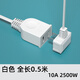 德克斯特酒店超薄插頭插座電源轉換器風(fēng)扇家用電視柜靠墻插排插板孔延長(cháng)線(xiàn) 全長(cháng)0.5米超薄彎插頭 白色
