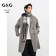 GXG男裝長(zhǎng)款毛呢大衣黑色冬2024年新品 咖色 165/S