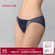 愛(ài)慕伊甸2025春夏內褲女棉質(zhì)底襠性感蕾絲低腰三角褲AM22A691 鳶尾藍K7C 1條 M 165