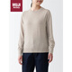 無印良品（MUJI）女式 羊毛 可水洗 高針距 圓領(lǐng)毛衣BAC11A4A 燕麥色 M 