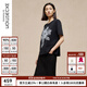例外（EXCEPTION）新中式女裝2025新款春夏時(shí)尚通勤簡(jiǎn)約寬松百搭印花短袖T恤 黑色/99 M