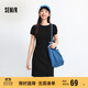 森馬（Semir）連衣裙女圓領(lǐng)收腰彈力針織裙2025夏刺繡休閑短裙辣妹109325114001