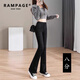 RAMPAGE高品質(zhì)微喇叭牛仔褲女2025夏季薄款彈力高腰小個(gè)子時(shí)尚休閑褲子 黑色八分【高品質(zhì)】 30