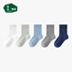 松山棉店兒童襪子男女童7A抑菌消臭A類(lèi)純棉網(wǎng)眼透氣中筒襪夏薄款親膚5雙裝 中筒-深藍+灰+淺藍+淺綠+白 5雙 均碼 （22-24cm） 推薦鞋碼 36-39