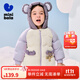迷你巴拉冬新款男女童插肩袖連帽羽絨服寶寶厚款保暖外套 粉紫70013 90