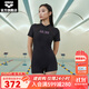 阿瑞娜（arena）泳衣女連體保守平角游泳衣遮肚顯瘦溫泉泳裝女士游泳衣溫泉 黑色 L