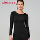 愛(ài)慕牛奶系保暖內衣秋冬抗菌抗靜電 黑色上衣 M165