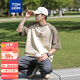 唐獅（TonLion）2025夏男插肩袖前胸印花短袖T恤 杏色  2XL 
