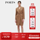 PORTS寶姿女裝秋季新款修身通勤雙排扣連衣裙ALD9D028NWF 駝色 M (6)