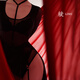 綾天生絲滑綾lingerie「系」云緞?性感誘惑可拆卸解構(gòu)式吊帶絲襪連體衣 Black黑 M「155cm-178cm」