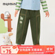馬騎頓（MQD）童裝男小童秋季兒童撞色圖案針織牛仔褲 苔蘚綠 110
