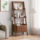 琛夏實(shí)木置物架梯形多層收納架帶抽屜工藝品擺件客廳飾品展示架書(shū)架子 胡桃色置物架（純實(shí)木） 60cm*36cm*140cm