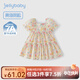 JELLYBABY[7A抗菌]女童碎花連衣裙夏季寶寶純棉蛋糕裙公主風夏裝兒童裙子夏 粉色 【7A抗菌】 130