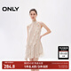 ONLY秋季時(shí)尚仙女氣質(zhì)荷葉邊掛脖短裙連衣裙女|124307006 HH5 桑迪紋樣沙色底 M (165) 84A