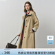 范思藍恩英倫設計感立領(lǐng)風(fēng)衣外套女2025秋裝撞色小個(gè)子休閑上衣女 卡其色長(cháng)款 XS
