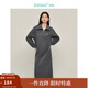 茵曼（INMAN）polo領(lǐng)半拉鏈衛衣連衣裙2025春秋女裝新品套頭落肩長(cháng)款針織裙 淡雅灰 L