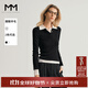 麥檬MM麥檬 絨云衫 24秋新品POLO領(lǐng)醋酸羊毛毛針織衫毛衣5F7932692 黑色5F7932692 S