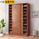 爵越鞋柜推拉門(mén)多層大容量家用門(mén)口木質(zhì)經(jīng)濟型簡(jiǎn)易玄關(guān)柜鞋架子儲物柜 十層高180長(cháng)120深40金橡木 帶到樓下 自己安裝