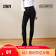 森馬（Semir）森柔牛仔|牛仔褲女修身加絨長(cháng)褲2024新款冬季保暖小腳褲顯瘦 牛仔水洗黑98201 29
