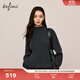 伊芙麗（eifini）蔣欣代言半高領(lǐng)坑條寬松可機洗羊毛毛衣女冬裝新款保暖休閑毛衫 深灰 M /160/85CM/
