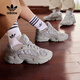 阿迪達斯 （adidas）三葉草女鞋秋冬季YUNG-96經(jīng)典老爹鞋透氣緩震運動(dòng)鞋輕便休閑鞋 GW9481/淺灰 38