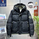 啄木鳥(niǎo)（TUCANO）白鴨絨三防羽絨服男士冬季潮牌新款加厚保暖連帽防寒衣服男裝外套 黑色 XL 115-130斤