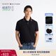 TOMMY HILFIGER25秋冬新款男裝透氣珠地網(wǎng)眼休閑通勤短袖T恤鑲邊翻領(lǐng)POLO衫 【合身款】曜巖黑色BEG L