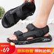 意利船長(zhǎng)涼鞋男士厚底國潮休閑運(yùn)動(dòng)涼拖一腳蹬沙灘鞋 Y2007 黑色 41 