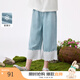 茵曼（INMAN）【萊賽爾】茵曼女童涼感牛仔七分褲2025夏季兒童中大童寬松休閑褲 淺牛仔藍(lán) 170