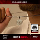 IDEAGEMER925銀指南針項鏈男士時尚潮流小眾設計痞帥百搭男生圓牌吊墜項墜 指南針吊墜-銀盒子鏈-50CM
