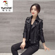 啄木鳥(niǎo)皮衣外套女春秋新款2025韓版加絨百搭機車(chē)小短款pu修身顯瘦皮夾克 黑色春秋款 L