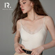 Henny Rue女士吊帶背心女純欲蕾絲性感帶胸墊內搭修身美雅碧打底上衣女 奶油白 L （120-150斤）