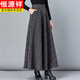 恒源祥2023秋冬毛呢格子半身裙女百搭高腰A字裙中長(cháng)款加厚顯瘦長(cháng)裙 主圖色 有口袋 XL