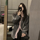 GARNUO灰色小西裝外套女兩件套裝2025春秋新款小個子高級感寬松休閑西服 深灰色西服 S【101-110斤】