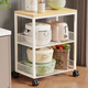 無(wú)不為廚房置物架落地多層餐邊柜可移動(dòng)儲物柜子多功能家用鍋具收納櫥柜 白色三層【移動(dòng)款】