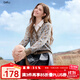 百圖（betu）女裝2025年秋季新款毛針織衫提花設(shè)計(jì)假兩件拼接長(zhǎng)袖上衣2509T35 咖啡色 M
