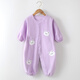 繽麗貓寶寶爬爬服秋冬款一體式連體罩衣哈衣爬行男童女童外穿防臟外套 連體罩衣-小白熊紫色 90cm