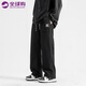 ARNTARE官方潮牌休閑褲子男冬季韓版寬松青少年百搭加絨保暖直筒平腳長(cháng)褲 黑色（NE01） XL （體重120-135斤）