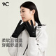 VVC保暖手套女戶(hù)外騎行防風(fēng)寒加絨加厚滑雪手套可觸屏保暖防滑曜石黑