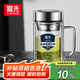 富光銀離子抗菌高硼硅玻璃杯大容量帶茶隔水杯子辦公加厚泡茶杯送禮