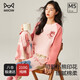 貓人（MiiOW）女士睡衣女春秋女士純棉圓領(lǐng)長(zhǎng)袖套頭可愛(ài)可外穿家居服