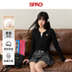 SPAO假兩件長袖T恤女2025年秋季小熊同款刺繡修身打底衫SPCX25AD01XY