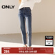 ONLY秋冬通勤氣質(zhì)高腰直筒褲九分褲牛仔褲女|124449002 J34 390洗水牛仔藍(lán) M M標(biāo)準(zhǔn)褲長(zhǎng)