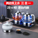 開(kāi)品23X40全自動(dòng)上水電熱水壺茶臺茶桌一體燒水壺自吸抽水煮茶壺電磁茶爐茶具套裝茶盤(pán)茶幾泡茶煮水壺 1L 三合一款  銀色 23X40CM