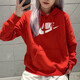 耐克（NIKE）情侶款衛衣男裝女裝春季跑步訓練運動(dòng)服連帽加絨加厚保暖套頭衫 DQ5776-657本命年紅色 女款薄絨 L