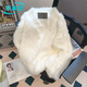 乖米豆軟糯設計感v領(lǐng)毛衣女2025秋冬季奶fufu加厚針織毛毛上衣外穿毛衣 米白色 M 建議【95-105斤】